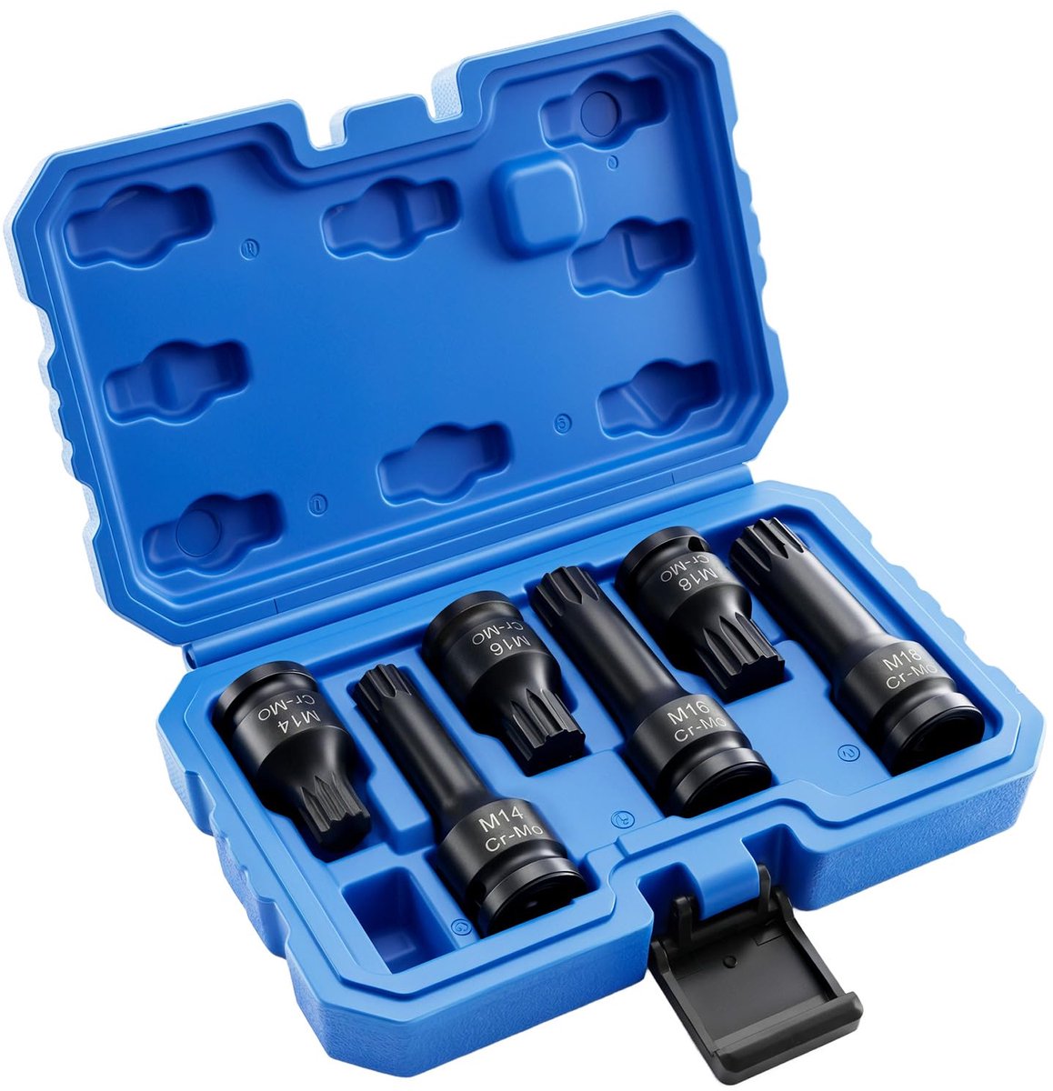 Dailygoods - ® 6-delige Dopsleutelset M14 M16 M18 met Polyteeth voor Slagmoersleutel