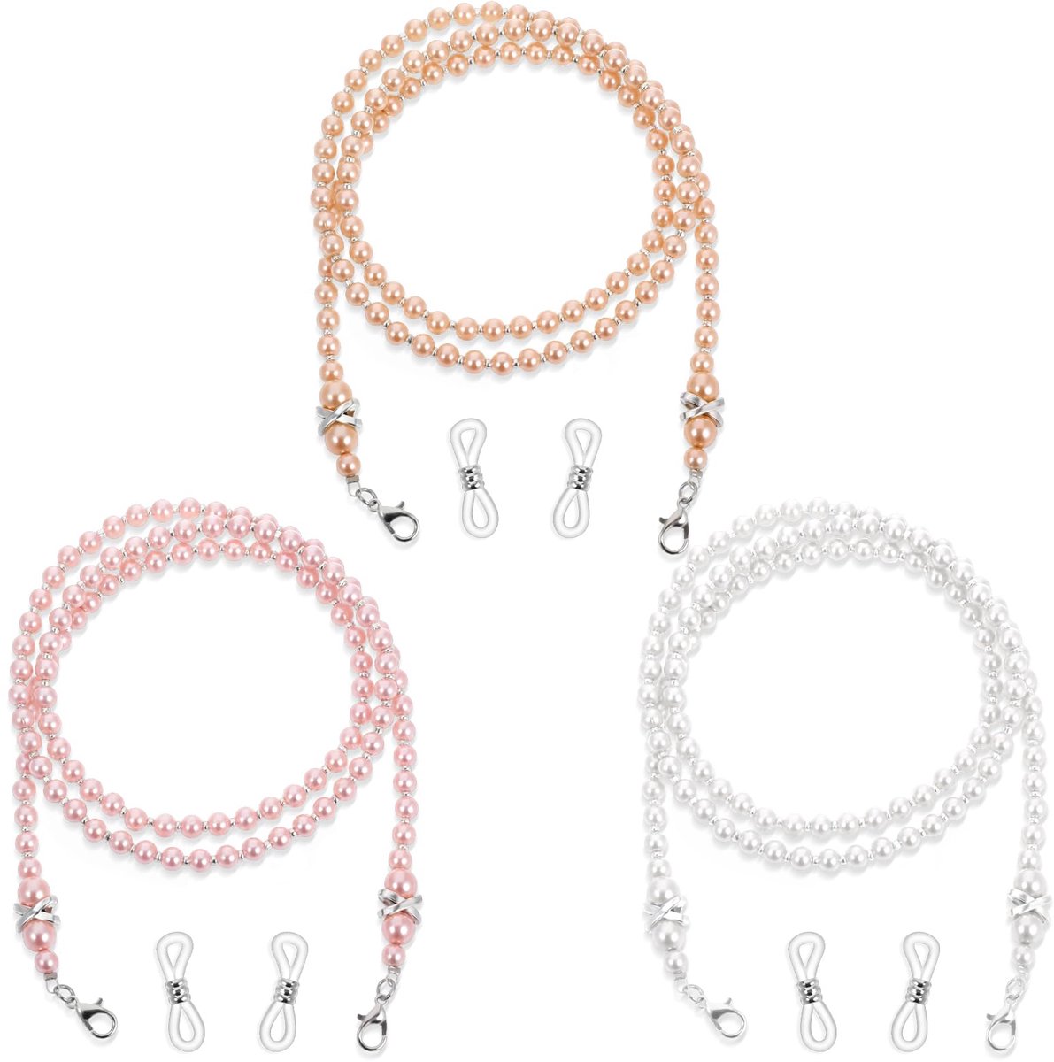 Dailygoods - Set van 3 Brilkettingen voor Vrouwen - 70 cm Acryl Kralen