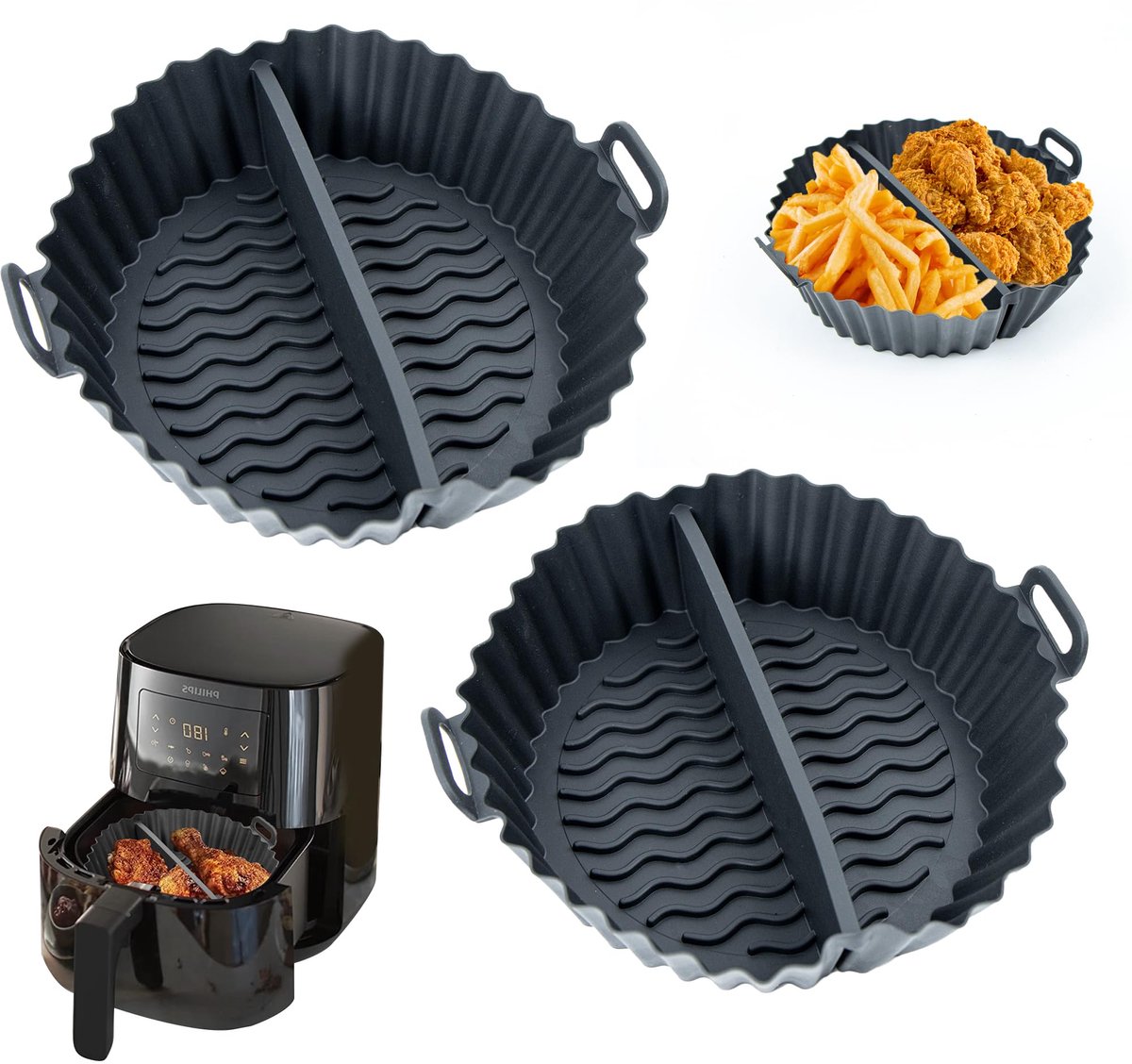 Dailygoods Silicone Bakvormen voor Airfryer Herbruikbaar en Duurzaam