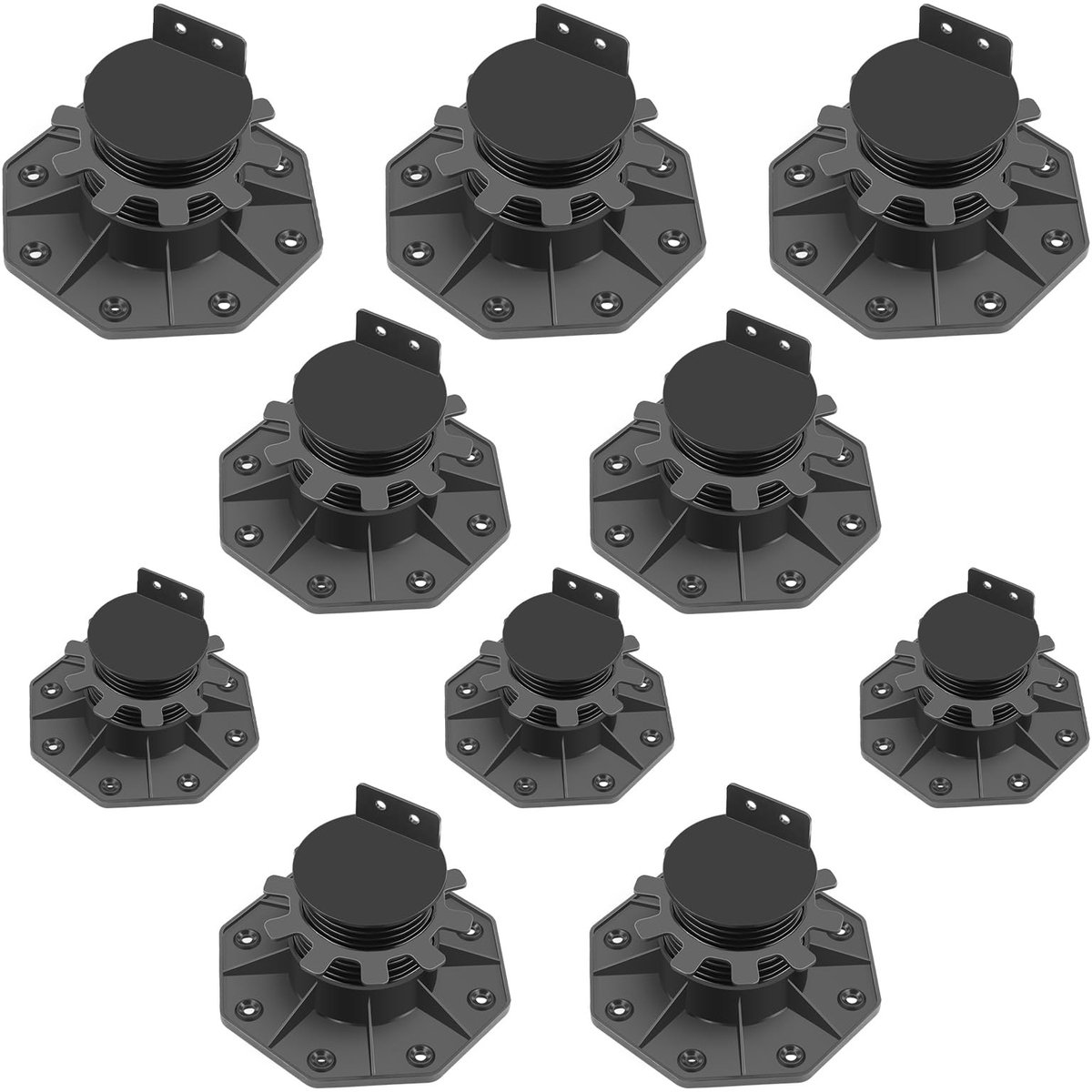 Dailygoods- Stelpoten Hoogte Verstelbaar 18-30 mm - Terrasvoet - Vloersteunen - Onderbouw - Steunlagers - Duurzaam ABS-Materiaal - Terrassteunen