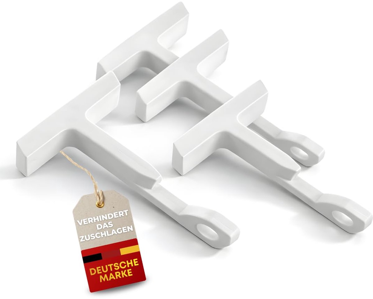 Dailygoods- Vensterfeststeller 4-delige set - Robuuste raamvergrendelingen - Duurzaam materiaal - Eenvoudige montage - Witte kleur - Ideaal voor scharnierende ramen - Raamvergrendeling