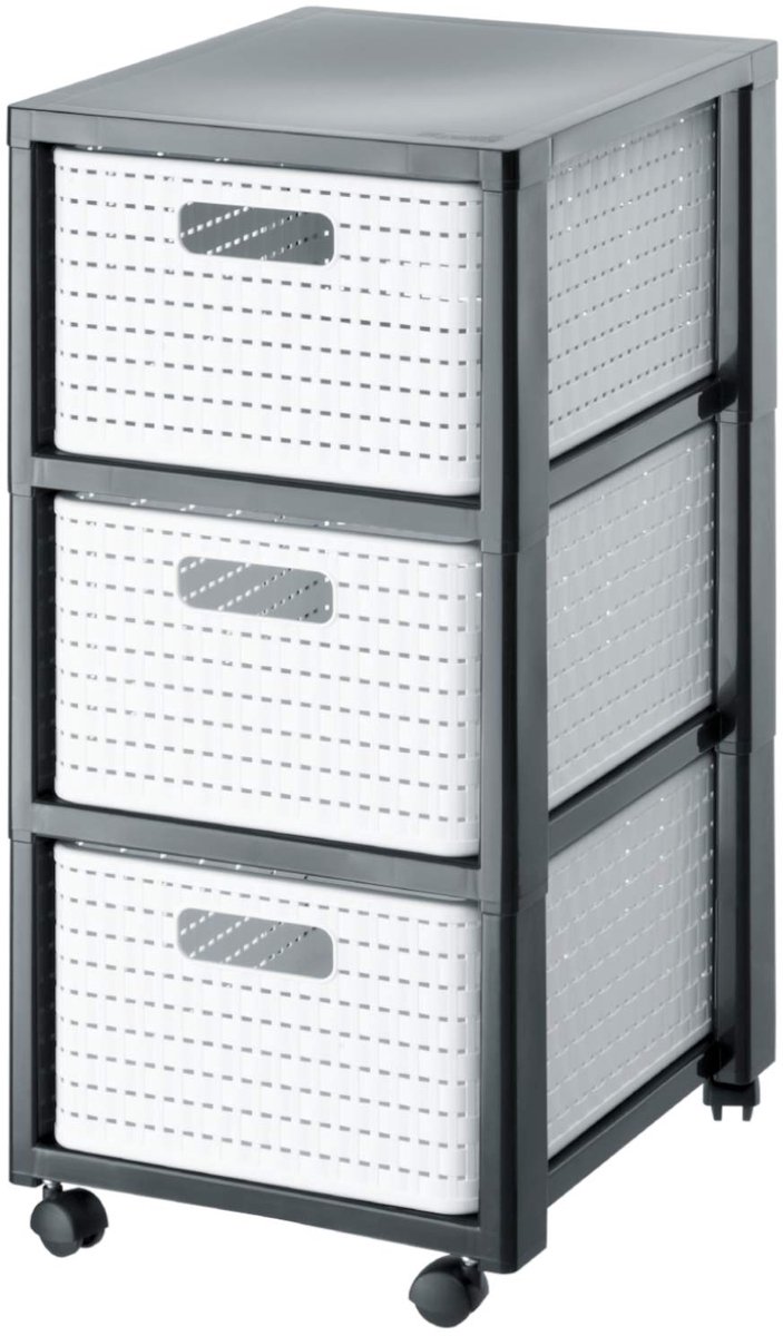 Dailygoods - Country Rolcontainer met 3 Lades - Rotanlook, BPA-vrij