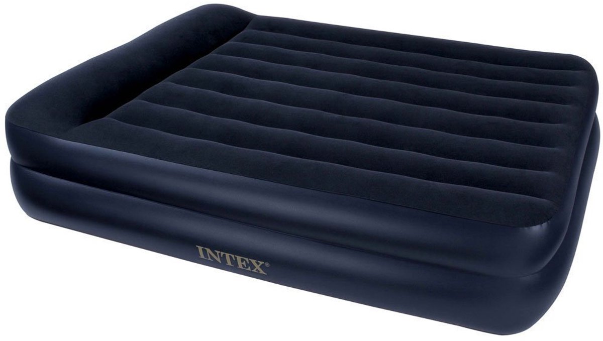 Dailygoods - Luchtmatras met Kussen en Elektrische Pomp - Donkerblauw