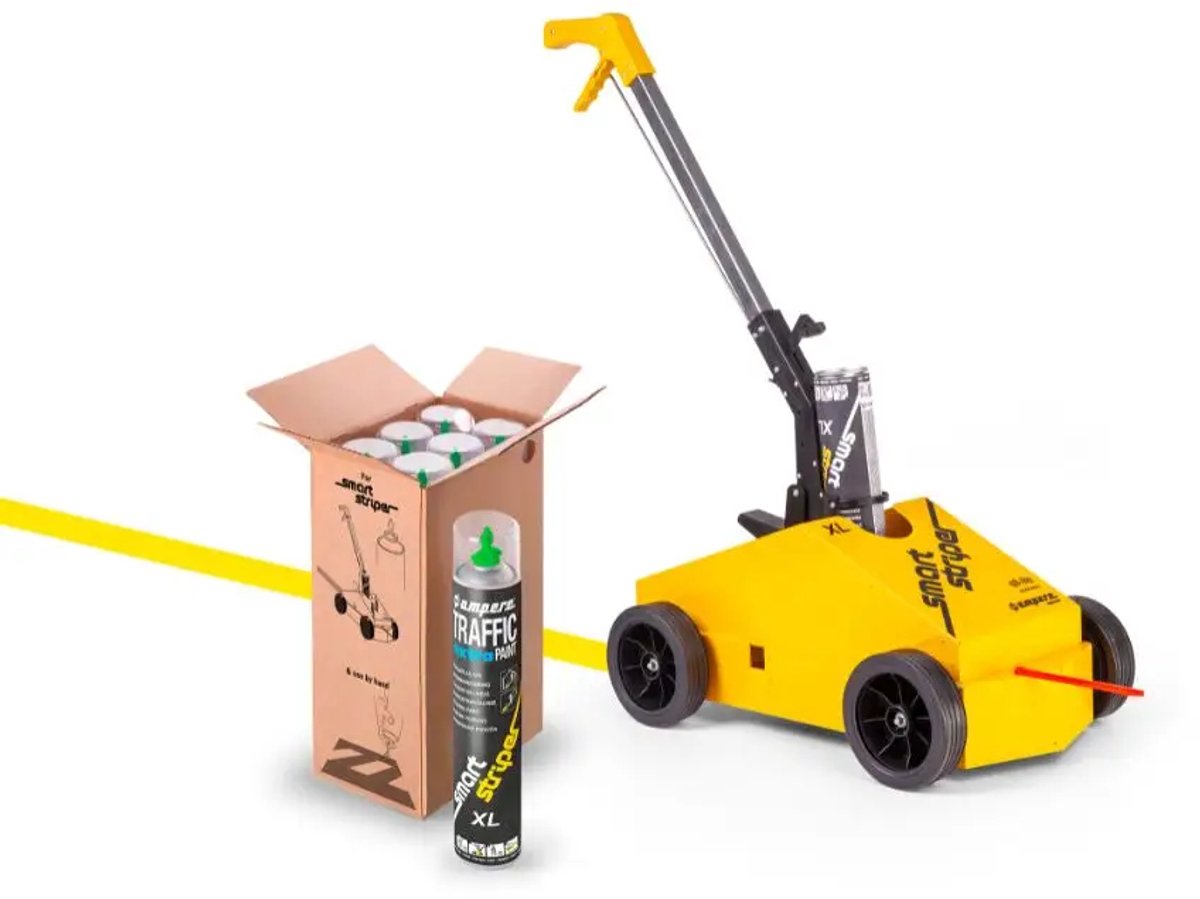 Ampere Smart Striper lijnentrekker | Met 6 bussen Traffic Extra Paint XL markeerverf groen