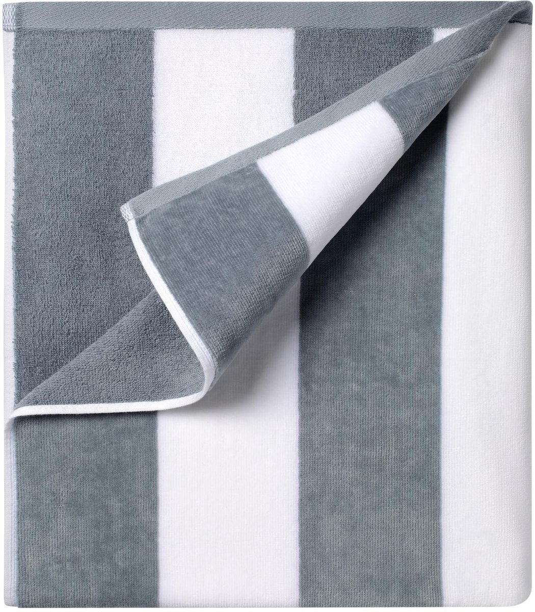 Dailygoods - Oversized Katoenen Handdoek - 81 x 178 cm Grote Strandhanddoek Grijs