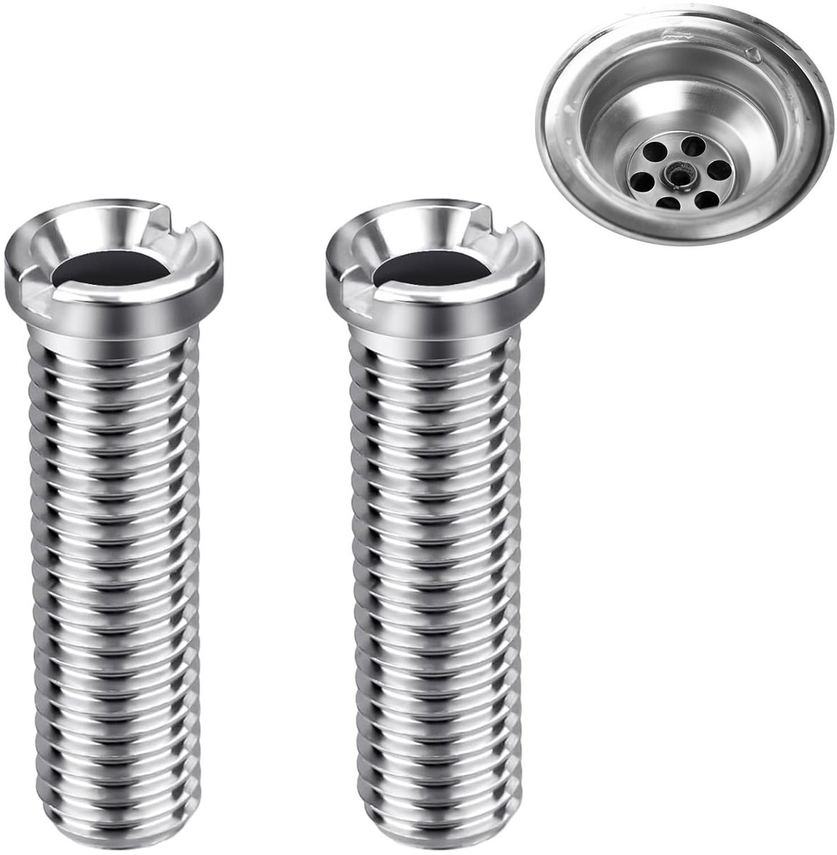 Dailygoods- Schroefspoelbak 2 Stuks - Roestvrij Stalen M12 x 35 mm - Wastafelschroeven - Gootsteenaccessoires - Zeefkorfventiel - Robuuste Structuur - Gootsteenschroef