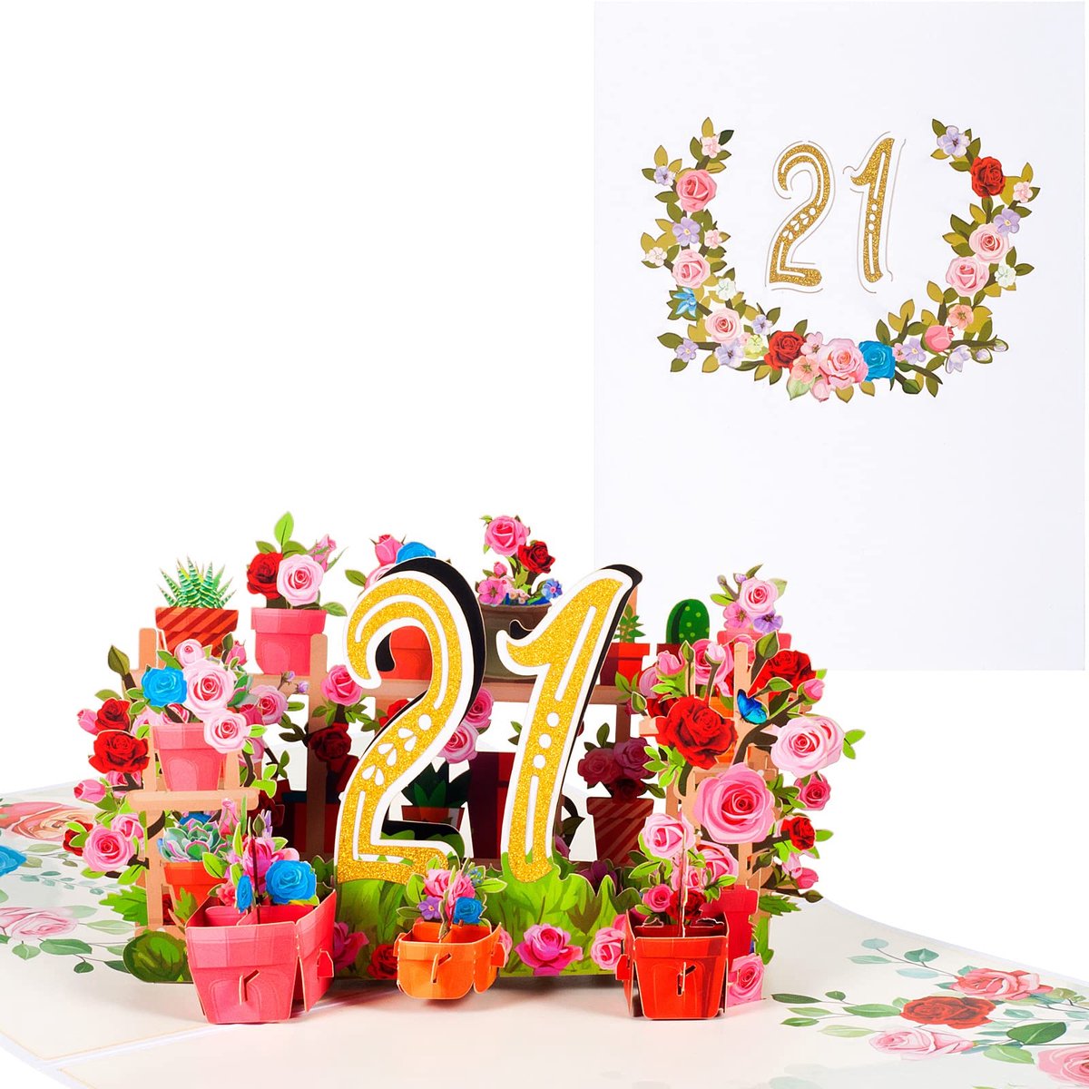 Dailygoods - 3D Verjaardagskaart voor de 21e Verjaardag - Unieke Pop-up Wenskaart