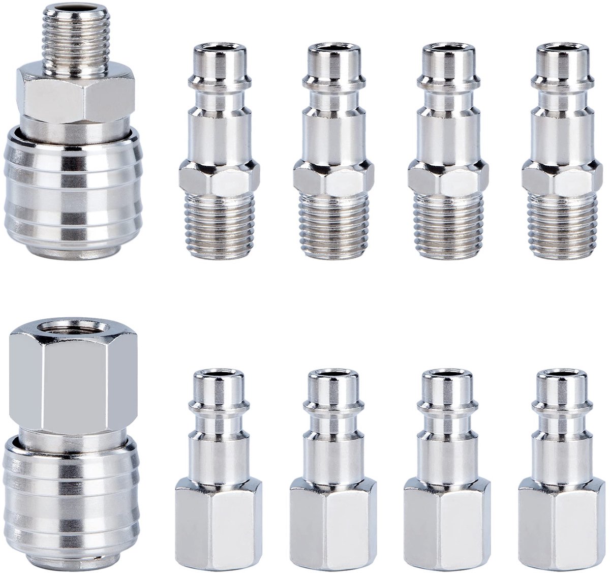 Dailygoods - Compressoraansluiting 1/4 inch - Snelkoppeling voor Perslucht Slang