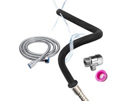 SnelShoppen - Douches en klysma's set met 4 gaten, flexibele inloopslang, siliconen mondstuk, inloopopzetstuk voor mannen en vrouwen, 42 cm + 150 cm s