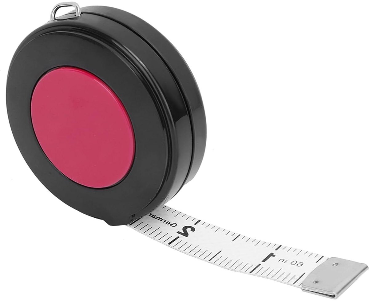 Flexibel Meetlint - Lichaamsliniaal Stoffen Meetlint - Nauwkeurig Meten - Intrekbaar met Knop - 150 cm - rood
