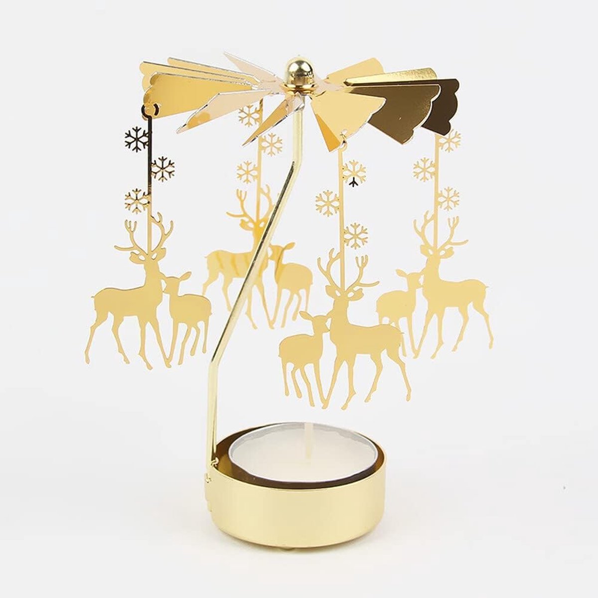 Dailygoods - Rotating Candlestick Goud - Romantische Kaarsenhouder met Dieren