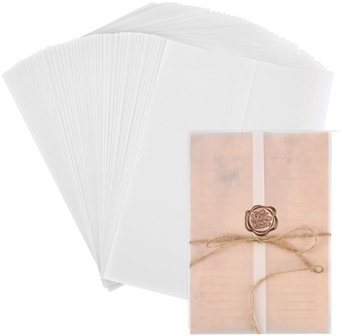 Dailygoods - 50 Stuks Vellum voor Uitnodigingen A5 - Doorschijnend Papier