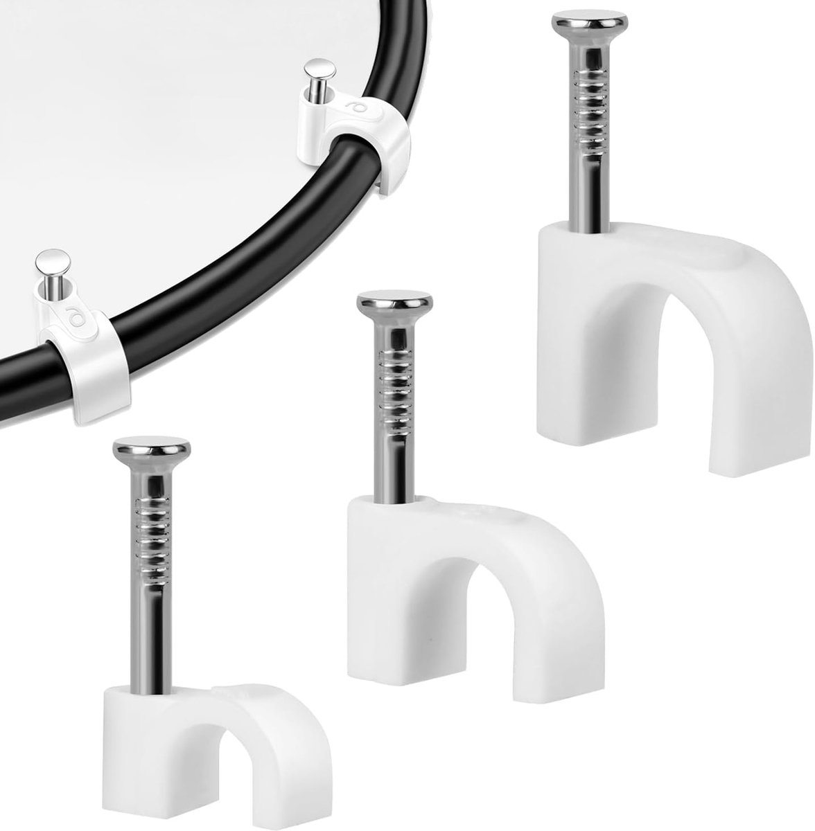 Dailygoods - Professionele Kabelclips Set - 300 Stuks voor Kabelbeheer in Huis en Kantoor