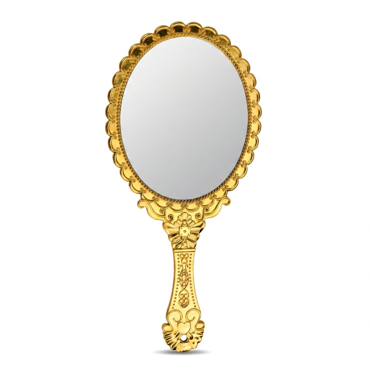 Dailygoods - Ovale Reisspiegel voor Dames - Handmake-up Spiegel in Goud