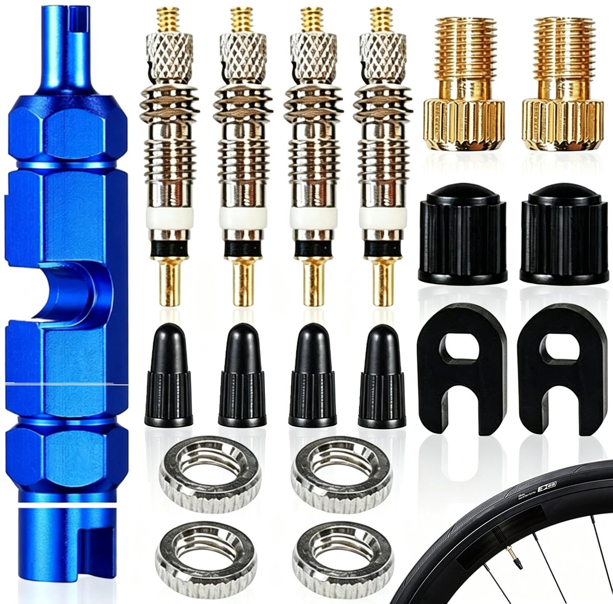 Dailygoods - Presta Ventiel Kern voor Fietsen - Vervangingsonderdeel voor Race- en Mountainbikes