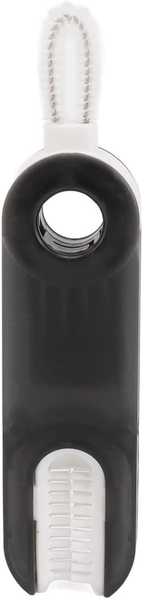 Flessenreinigingsborstel - 3-in-1 Borstel - Flessen Schoonmaken - Draaibare Flip - 14 cm - Grijs
