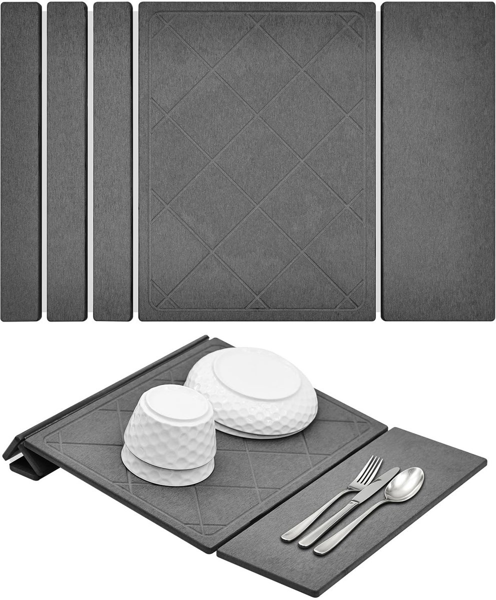Dailygoods - 3-in-1 Afdruipmat voor Keuken - Opvouwbaar en Sneldrogend