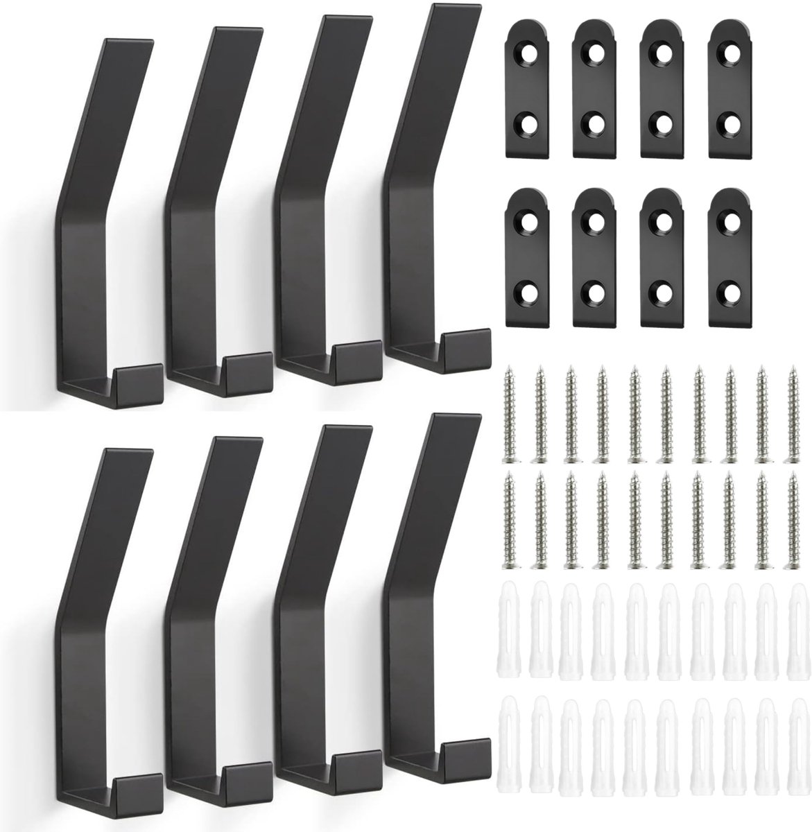 Dailygoods - Kapstokhaken Wandmontage 8 stuks voor kleding en meer