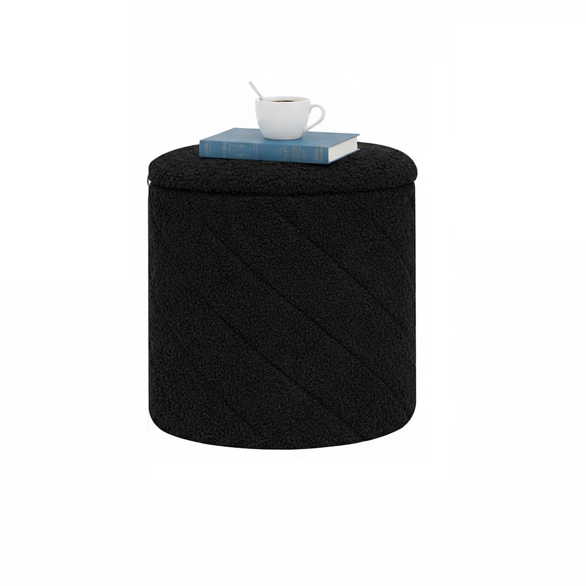 Dailygoods - Rond Opberg Ottoman Stoel met Opbergruimte - Vouwbare Hocker voor Woonkamer en Slaapkamer