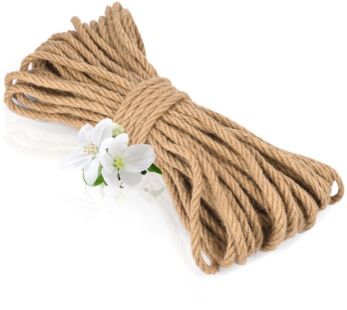Dailygoods - 10m Jute Touw - 8mm Dikke Natuurlijke Tuin Touw voor Krabpalen, Tuinieren en Decoratie
