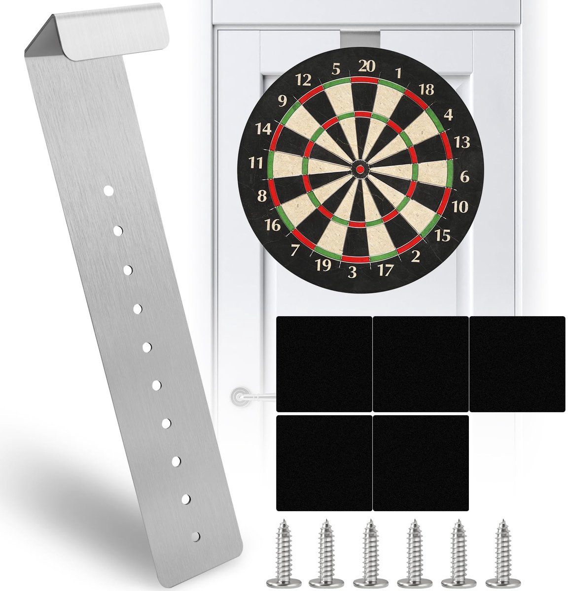 Dailygoods- Dartbordhouder Roestvrij Staal 304 - Wandophangset - Pijlophangset - Geschikt voor Stalen Dartboards - Eenvoudige Montage - Lange Levensduur - Dartbord Ophangset
