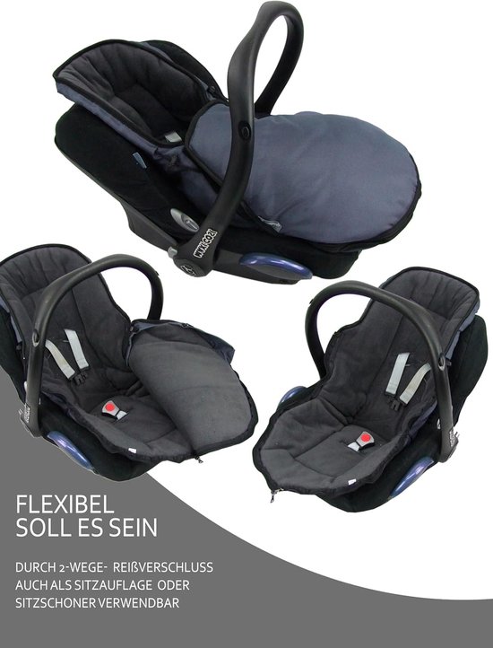 Baby Voetenzak - Autostoel Muts - Warm Blijven - Waterafstotend Thermofleece - 75 x 40 cm - Navy Blauw — afbeelding 5