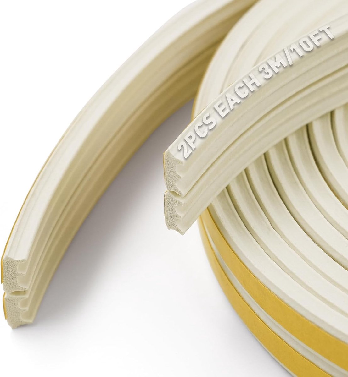 BIGTEETH Tochtstrip voor deuren, E-vormige rubberen deurafdichtingsstrip, tochtstopper tape, zelfklevende - ShopVlot