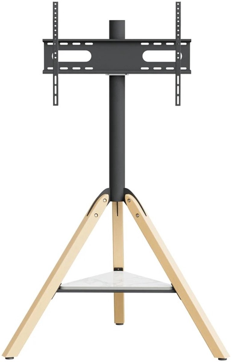 Emvae Tv Standaard - Tv beugel - Tv voet - Vloerstandaard Tv - Draaibaar en In Hoogte Verstelbaar - 40-75 Inch - 40 kg Draagkracht - Zwart - Hout