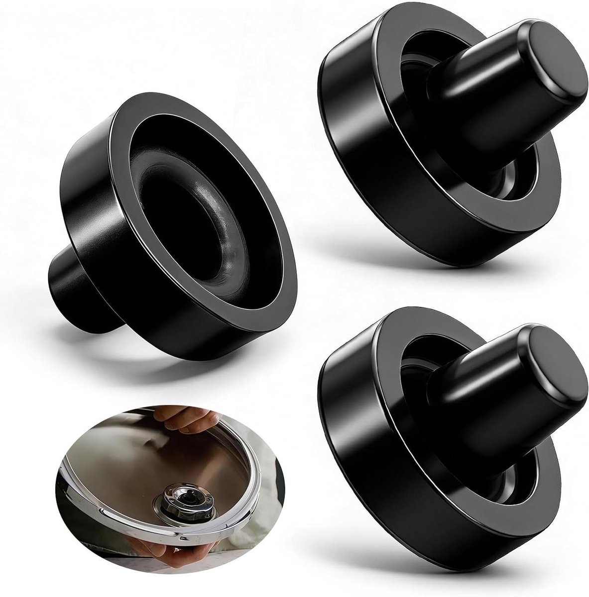 Snelkookpan Membranen - Ventiel Membraan - Onderhoud Keukenapparatuur - Reserveonderdelen Set - 18.5 mm - Zwart