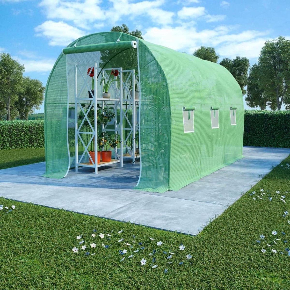Tuinkas Broeikas - Kweekkas Plantenkas - Planten Beschermen - Verstevigd PE-netweefsel - 686 m² - Grijs