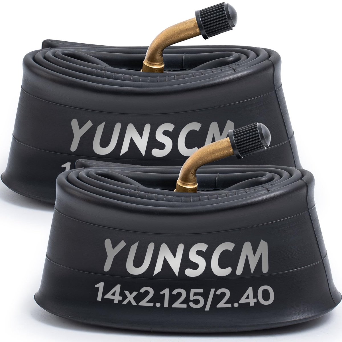 SnelShoppen - 2 Stuks 14 Inch E-Bike Binnenbanden 14x2.125/2.40 met CR202 Gebogen Ventiel - Compatibel met 14 x 2.125, 14 x 2.25, 14 x 2.35 en 14 x 2.
