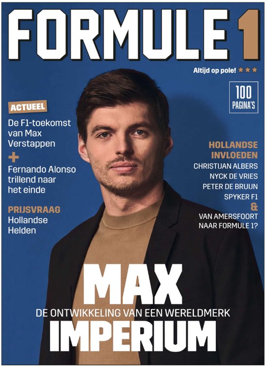 FORMULE 1 magazine met Max Verstappen op de cover. "MAX IMPERIUM - DE ONTWIKKELING VAN EEN WERELDMERK".