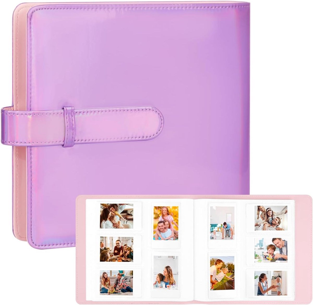 Fotoalbum - Fotoboek Album - Foto's Opbergen - 360 Foto Capaciteit - 2x3 inch - Paars