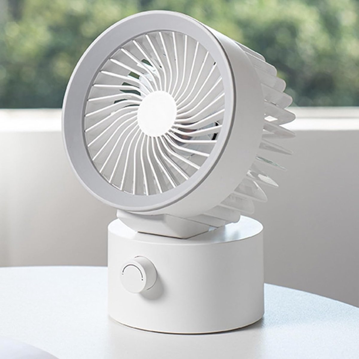 Bureauventilator - Persoonlijke Koeler - Frisse Lucht - Traploze Snelheidsregeling - 14.7cm Hoog - Wit