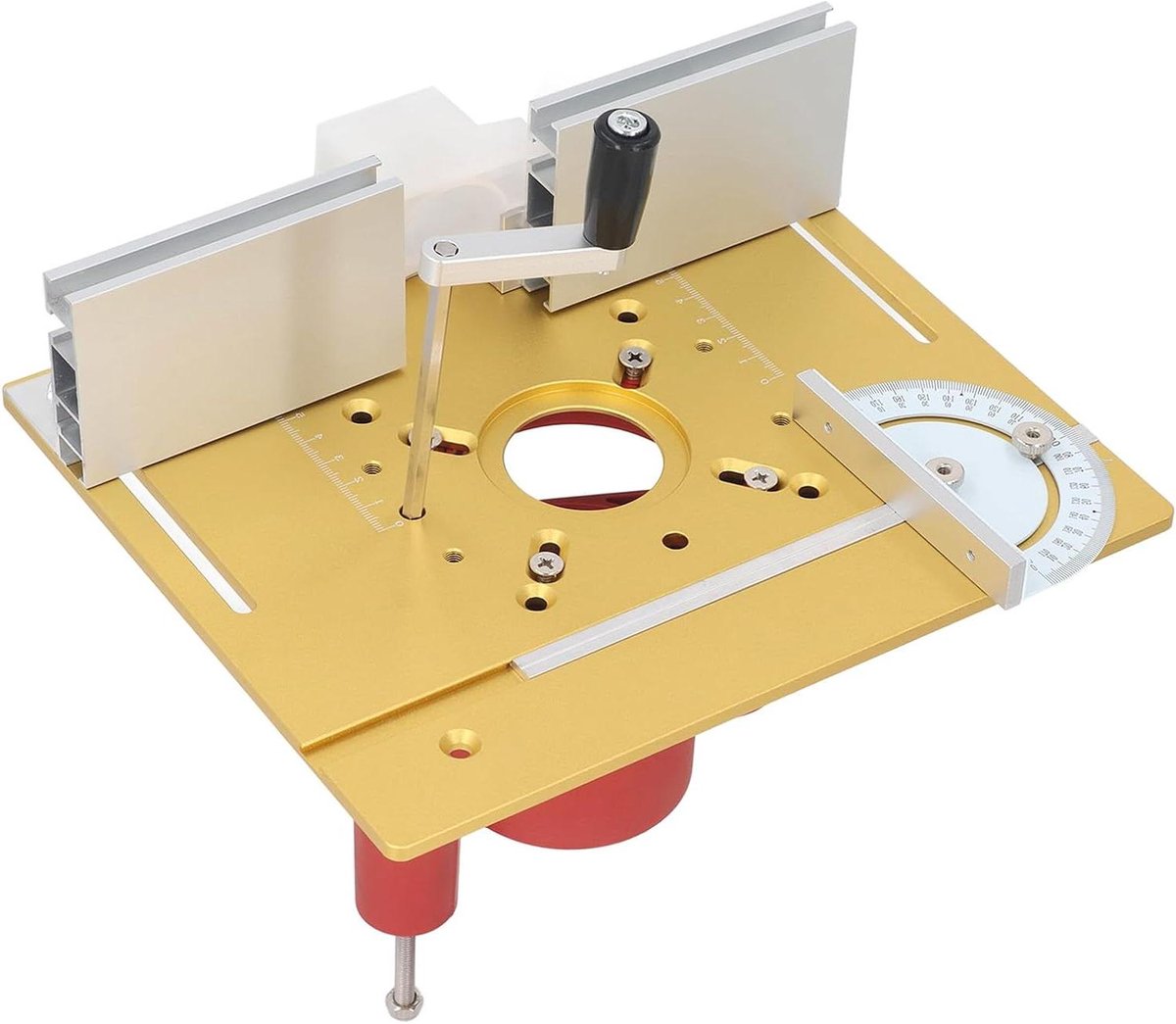 Freestafel Inzetplaat - Houtbewerking Flipboard Hefbasis - Nauwkeurig Frezen - Aluminiumlegering Constructie - 46 mm Hefhoogte - Zilver