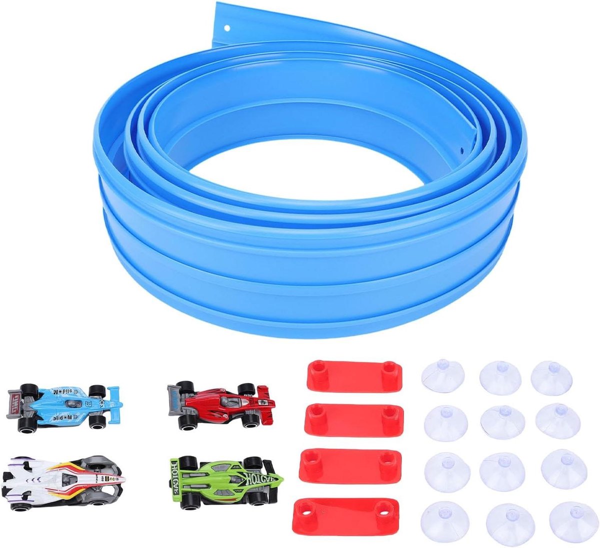 Flexibele Racebaan - Zuig Racebaan - Kinderen Spelen - Sterke Zuignappen - 28 x 28 x 9 cm - Multicolor