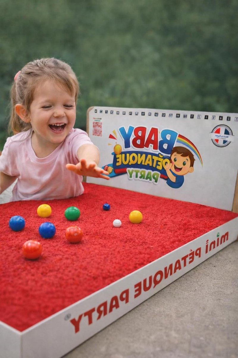 Babypetanque Party Set - Mini Jeu Opvouwbaar Spel - Gezinsspel Binnen - Snelle Installatie - 130 cm - Rood