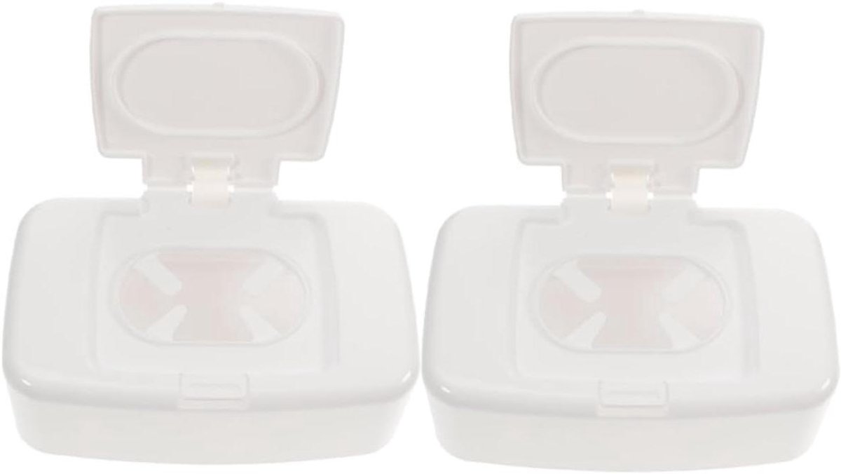 Wipes Dispenser Houder - Opbergdoos Tissues - Vochtige Doekjes Gebruiken - Herbruikbaar Met Deksel - Compact Lichtgewicht - Wit