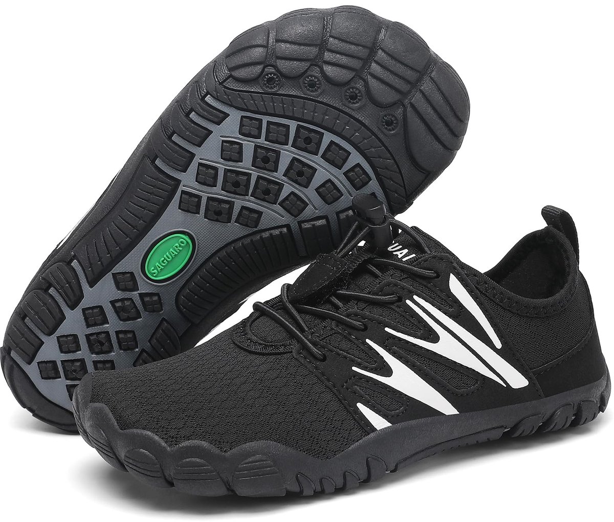 SnelShoppen - Badschoenen voor Kinderen, Blote Voeten, Breed, Sneldrogend, Licht en Zacht, Strand, Zee, Surfen, Maat 25-38, Zwart, 37 EU