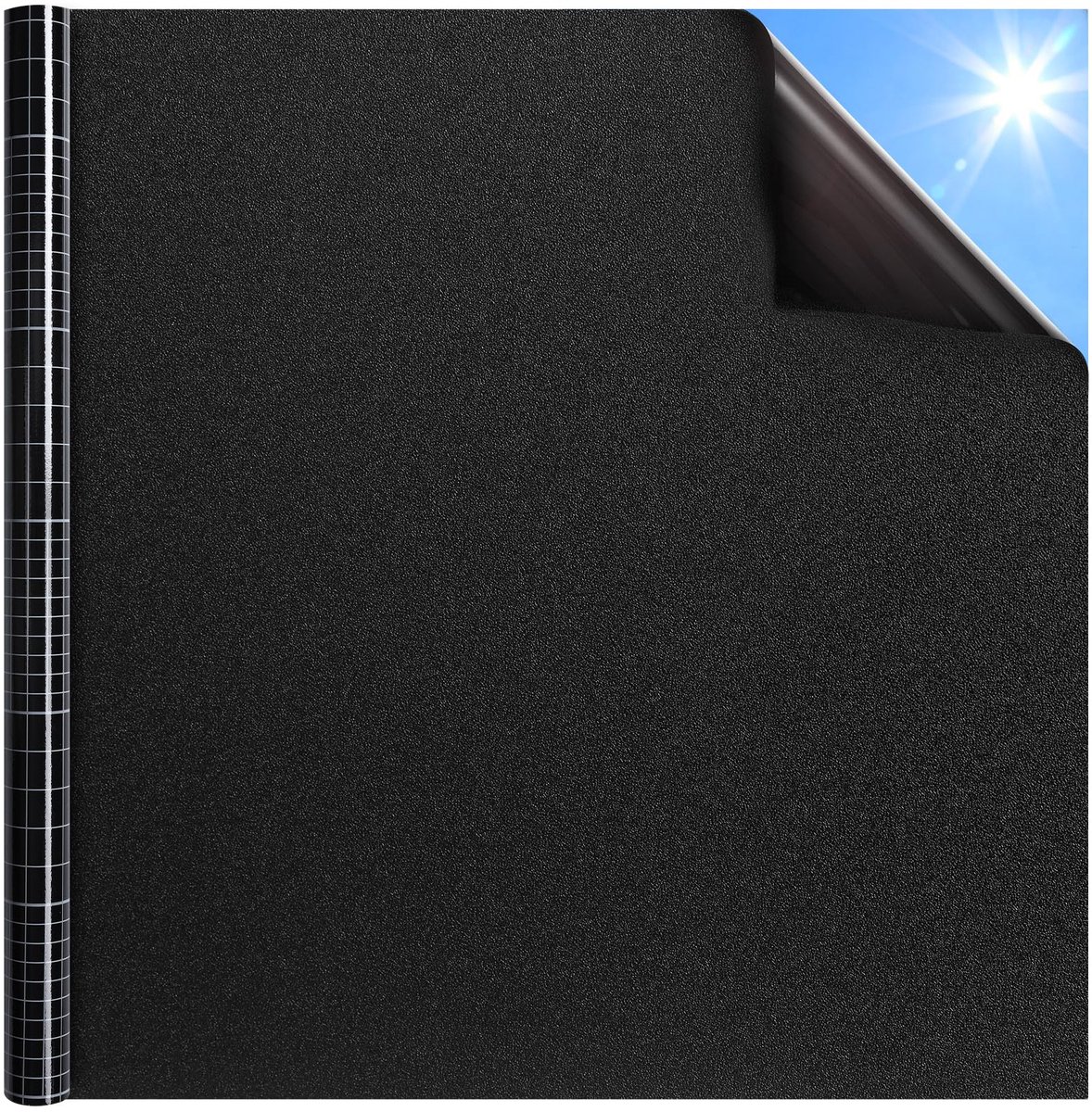 SnelShoppen - Verduisterende Raamfolie 60x200cm, Privacy Zwarte Raamsticker, Zelfklevend, Zonwerend, Lichtdicht, Opaque Raamfolie voor Thuis, Kantoor,