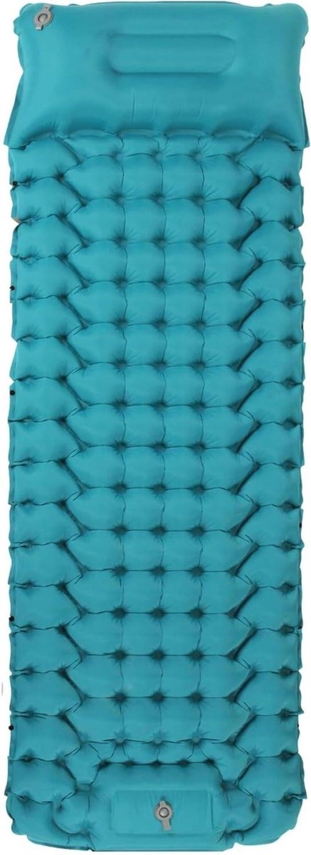 Campingmat Zelfopblazend - Kampeermatras Opblaasbaar - Outdoor Slapen - Ingebouwde Voetpomp - 196 x 70 x 9 cm - Blauw