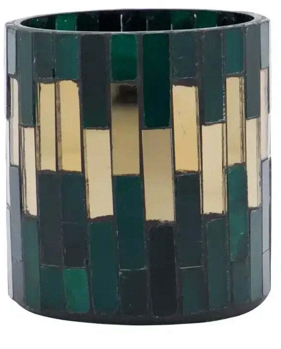 House Doctor Theelichthouder Shine groen glasmozaïek 8cm