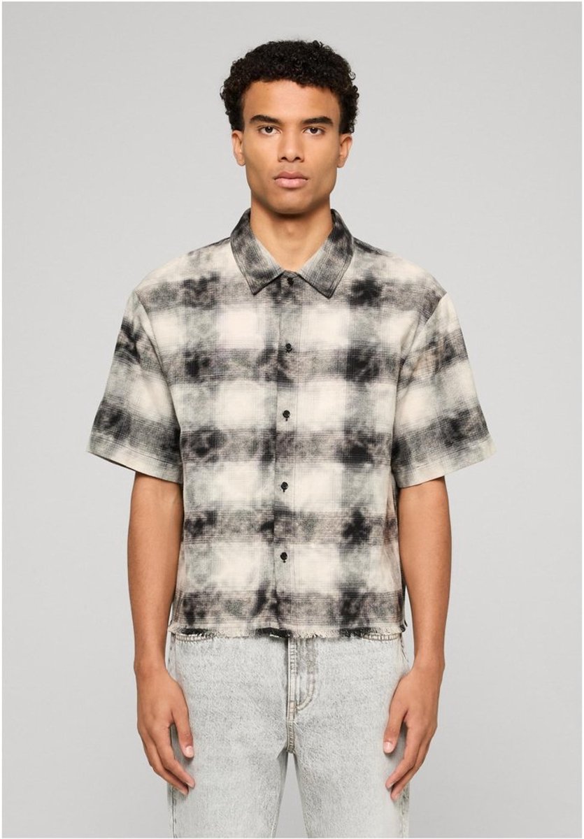 Urban Classics Washed Boxy Short Sleeve Flannel Overhemd M Zwart