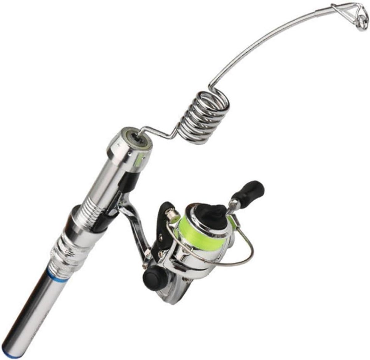 Vishengel Set - Reel Combo - Vissen Buiten - Ultra Compact - 38 cm - Zilver