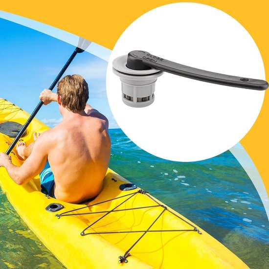 Opblaasbare Luchtplug - Bootventiel Vervanging - Watersport Ondersteuning - Zelfvergrendelend Systeem - 6 Gaten - Zwart — afbeelding 3