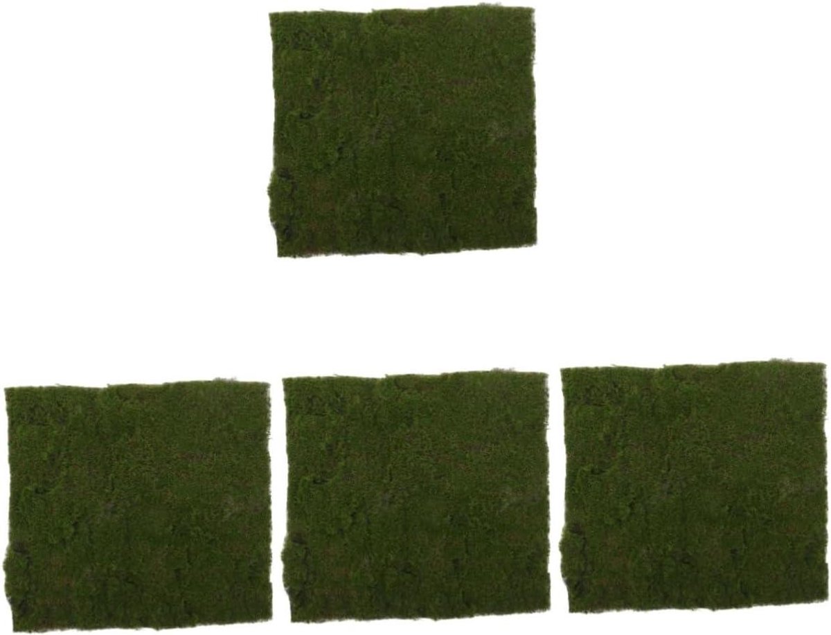 Kunstgras Matten - Mosgazon Schuimgras - Zandtafel Decoratie - Realistisch Landschap - 33 x 33 cm - Groen