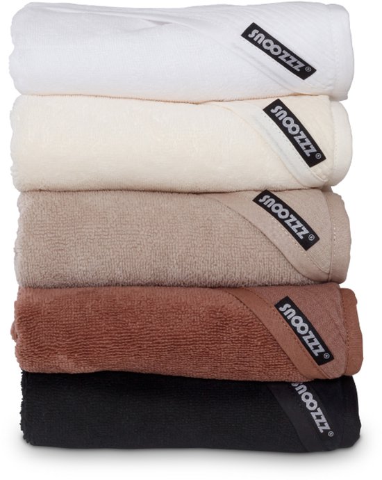 Snoozzz Badcape - 100% Badstof Katoen - 75x75 cm - Zwart van Snoozzz — afbeelding 3