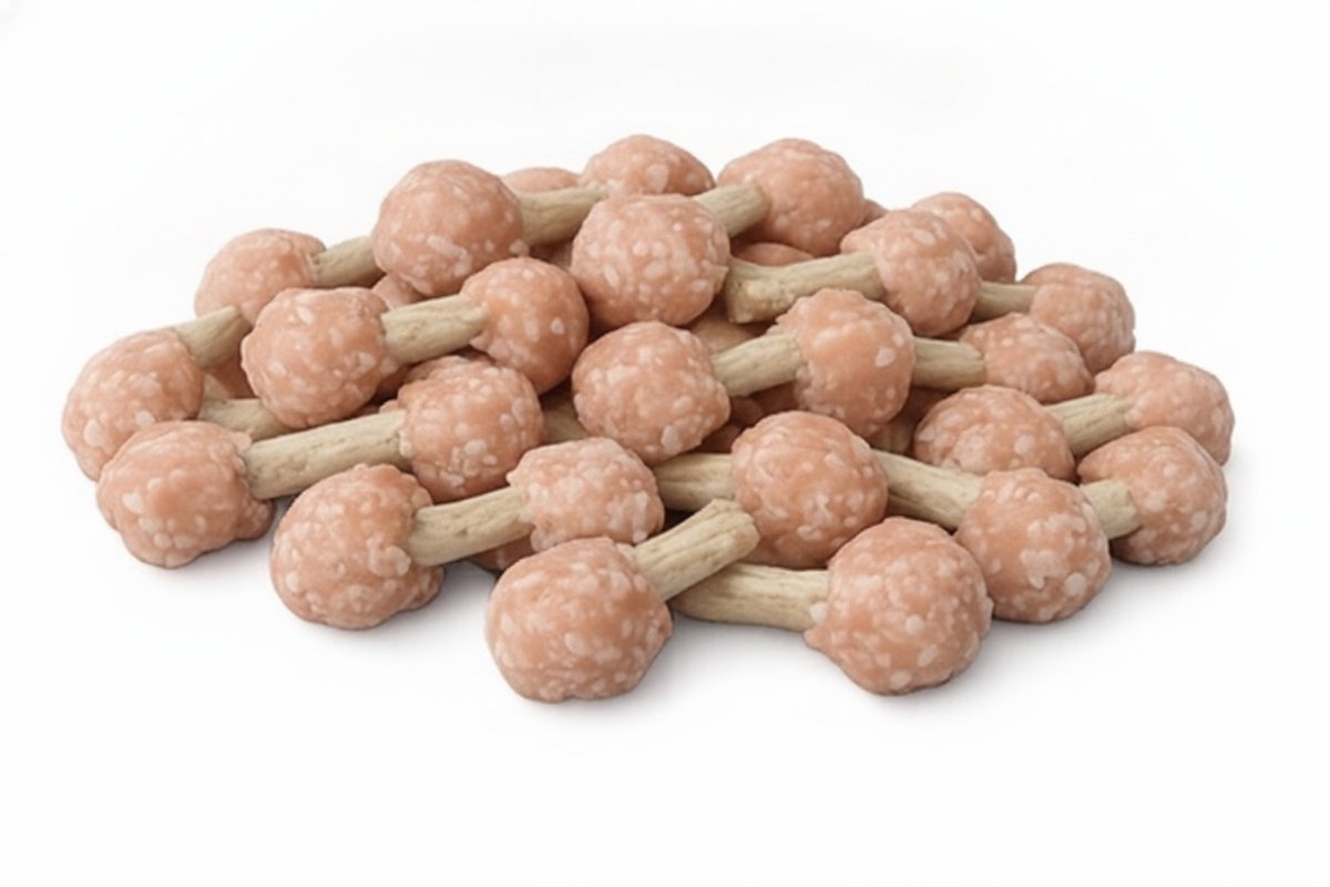 animalking Kip met Rijst Dumbels - Hondensnack voor Kauwplezier - 100% Natuurlijk - 350 Gram