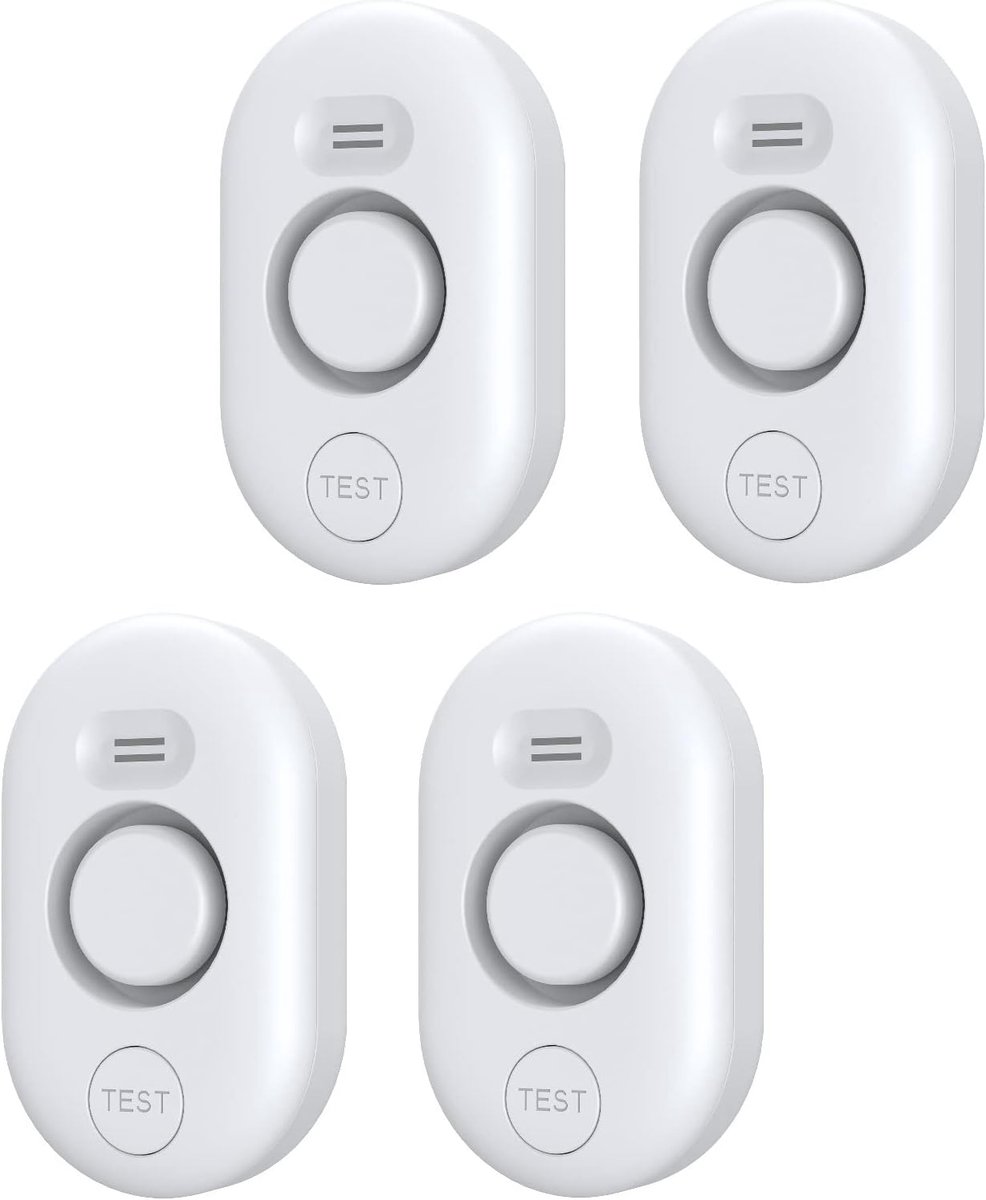 Lekkagemelders - alarmsysteem - Wifi Wateralarm - watermelder - Waterleksensor - Water Lekkage Detector - Waterdetector - Lekdetectie - Flood Lek Alarm - Overloop - voor kelder, afvoer, wastafel en kraan in badkamer, keuken en wasruimte - 4stuks