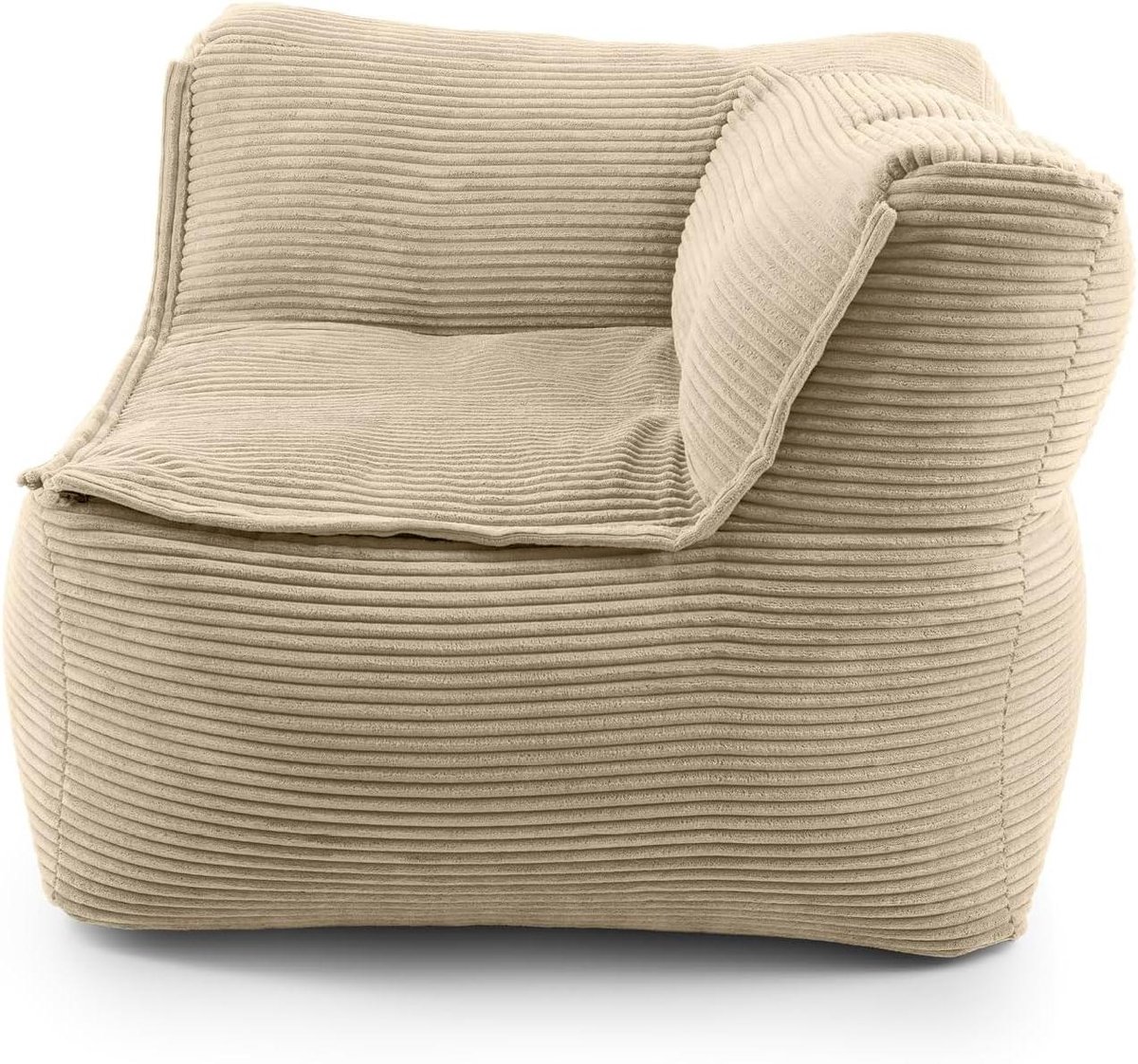 Modulaire zitzak - Zitkussen hoek - Woonkamer inrichten - Aanpasbare vulling - 340 liter - Beige corduroy